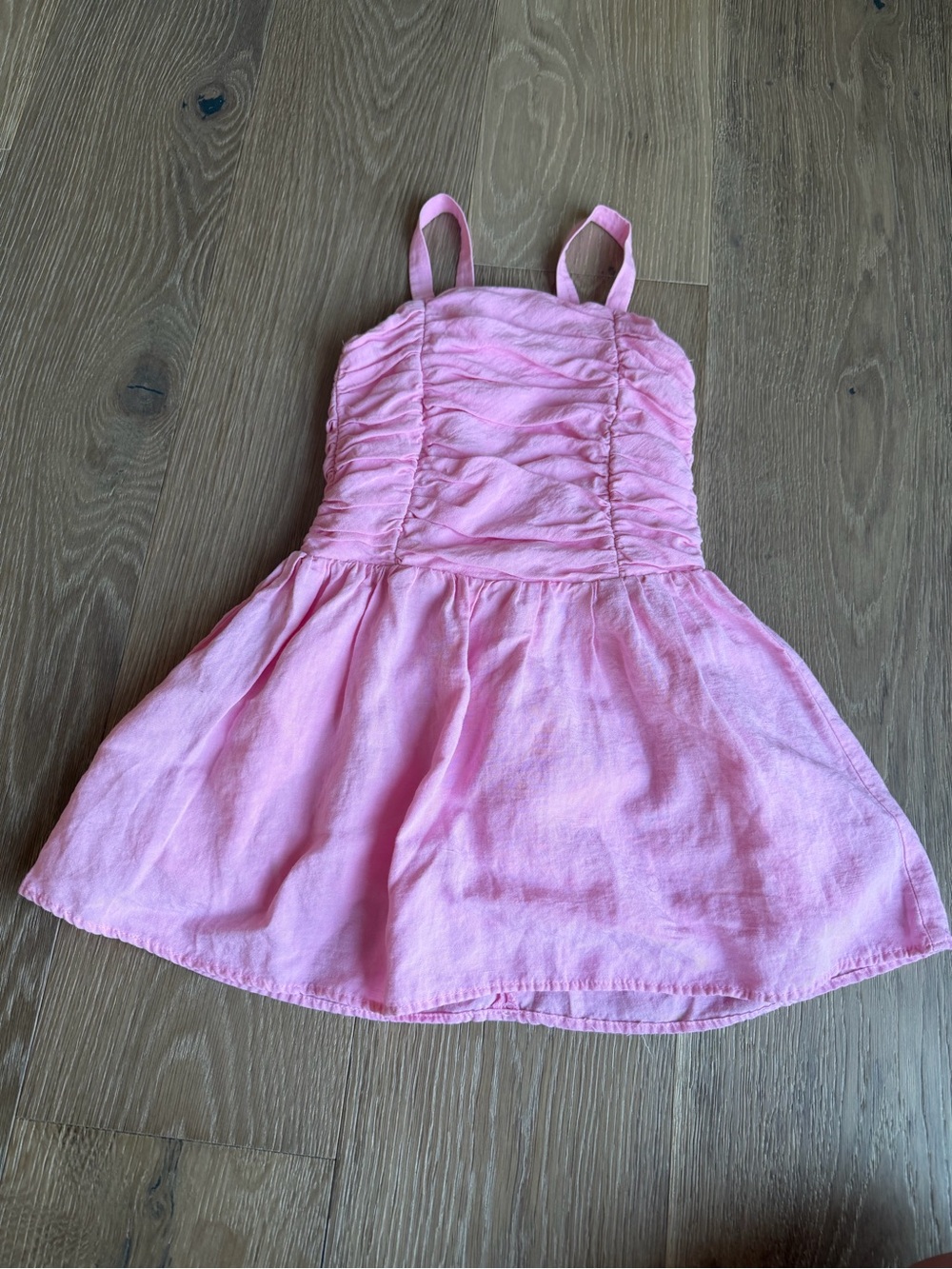 Zara Girls Pink Ruched Dress 8-9